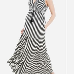 Max Studio Tiered Stripe Maxi Dress